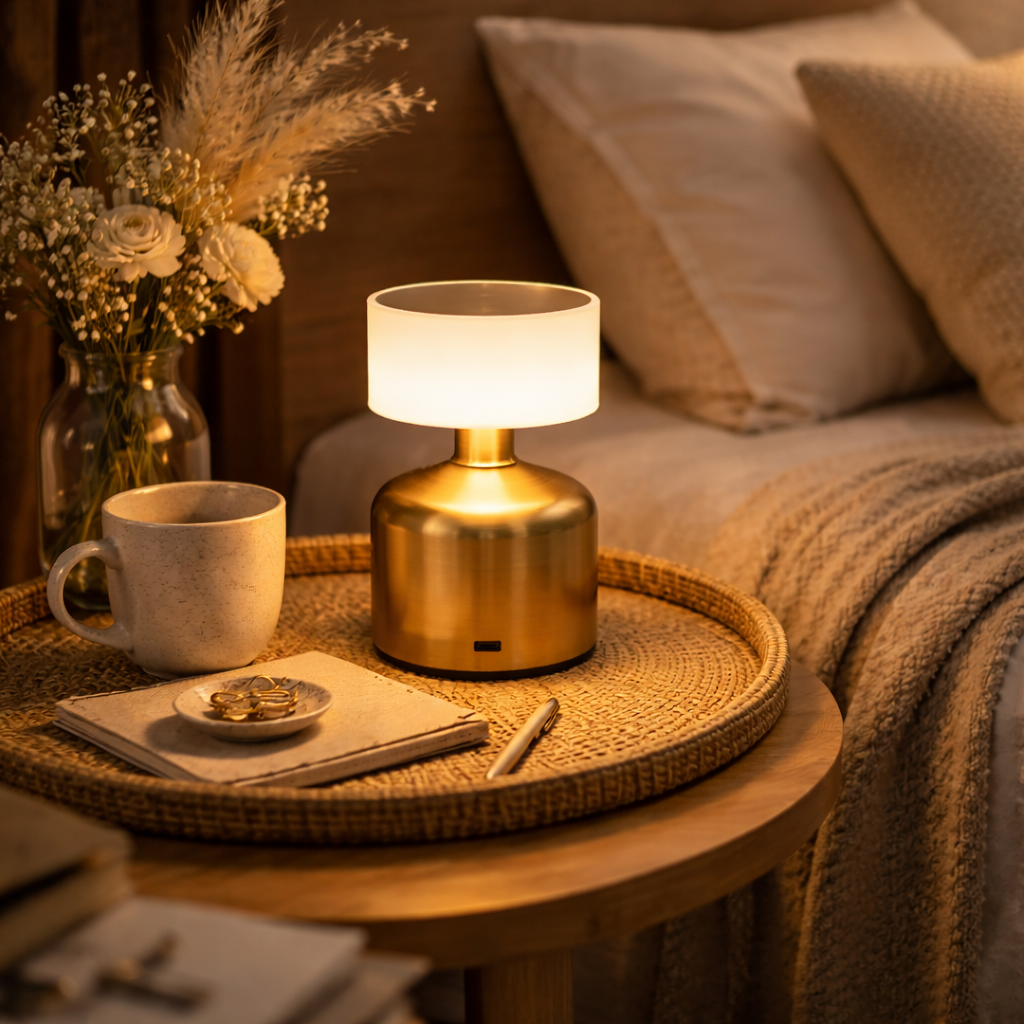 Lampe de chevet LED sans fil tactile rechargeable